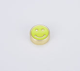 18K Gold Filled Colorful Smiley Face Coin Shape Spacer Beads, BD099
